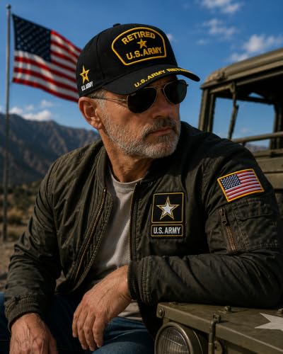 Image of US Army Veteran Hat for Men - Officially Licensed Military Baseball Cap, Gift for Veterans
