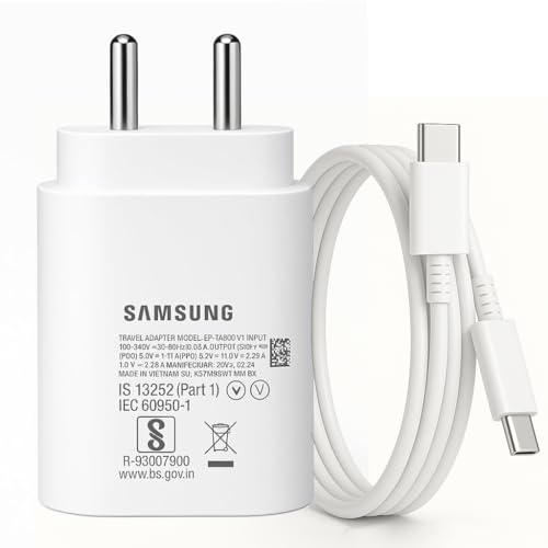 Image of Samsung Original 25W Superfast Charger with USB-C Cable | Type-C Adapter Compatible for Samsung Galaxy S /A /M /F /Z Series /S25 /S24 /S23 /S22Ultra /S21 /21FE /S20 /A34 /A54 5G & More