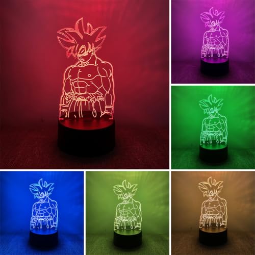 BIRBANN Lampara Goku Luz De Noche Para Niños,Control Táctil Inteligente 7 Colores...