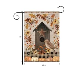 Primitive Fall Birdhouse Garden Flag 18" x 12.5" Briarwood Lane Primitive Fall Birdhouse Garden Flag 18 x 125 Briarwood Lane