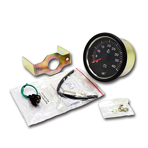 Motor Meter Racing Universal Diesel Tachometer For Alternator W Terminal 3-3/8" 4000 Rpm Black Dial In Dash #TOP4