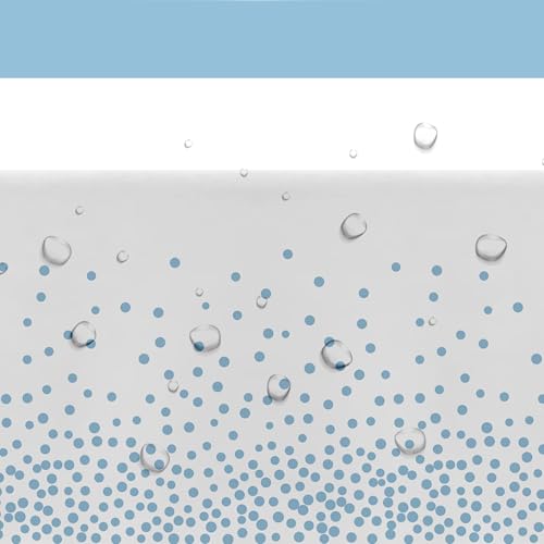 Image of White and Blue Party Decorations Tablecloth, 3 Pack Disposable Light Blue Dot Table Cover Printed Table Runner for Birthday Baby Bridal Shower Wedding Anniversary Graduation, 86in x 55in