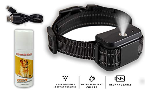 Downtown Pet Supply Rechargeable Citronella Anti-Bark No Shock Safe & Humane No Barking