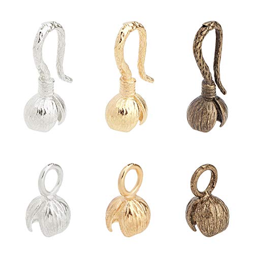 SUPERFINDINGS 24Sets 3 Colors S-Hook Clasps Ring Toggle Clasps Brass End Clasps Connectors Jewelry Clasp Connectors for Bracelet Necklace Jewelry Making