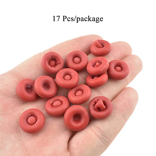 Image of HAHIYO 17Pcs Red Flexible Latex Caulk Cap Caulk Saver Cap Caulk Finishing Tool Caulk Tip Cover Caulking Tube Cover Tube Cap for Glass Cement Adhesives Sealing and Preserving Open Caulking Tube