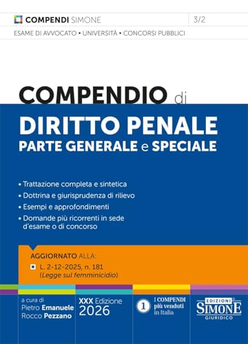Compendio di Diritto Penale Parte Generale e Speciale 2026