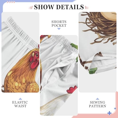 ZZXXB Rooster Egg Leaves Boys Long Pants Soft Trousers Elastic Waist Kids Lounge Bottoms with Pockets S-XL4