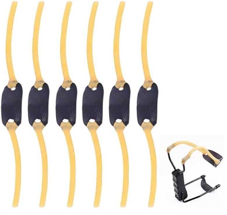 6 unidades de goma para tirachinas de látex natural – bandas de repuesto altamente elásticas para caza y exteriores, aptas para gemelos de goma – accesorios robustos, tirachinas de goma extra fuerte