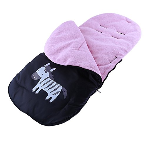 Saco de invierno dormir térmico para carrito cochecitos silla de bebé universal abrigo polar, Cubrepiernas Impermeable para Bebé (Rosado)