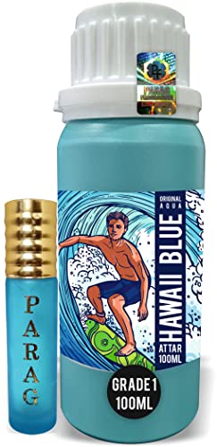 Image of Parag Fragrances Non-Alcoholic & Long Lasting Attar Money Saver 100ml Pack (Hawaii Blue)