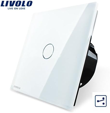 Livolo White Glass Touch Panel EU Standard Intermediate Switch VL-C701S-11