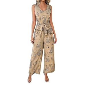Generisch Eleganter Jumpsuit mit Gürtel Damen