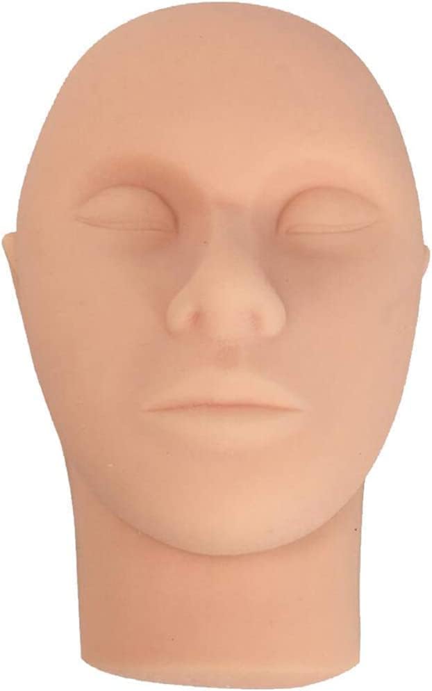 Silicone Head Injection Training Face Model, Grafting Eyelashes Practice Mannequin Head Model For Injection/Surgery/Tattooing/Hair Styling Teaching.