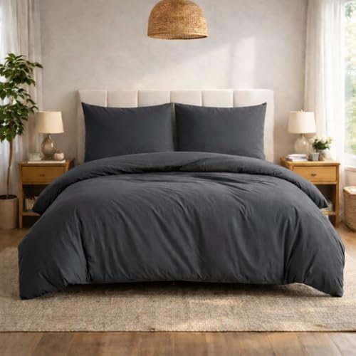 Komfortec Premium Bettwäsche 200x200 mit 2 Kissenbezug 80x80 cm Set aus...