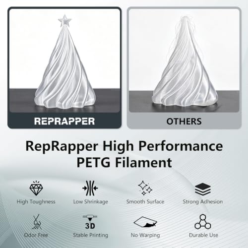 Image of RepRapper Clear PETG Filament 1.75mm, 6 x 1KG Pack for Most FDM 3D Printers