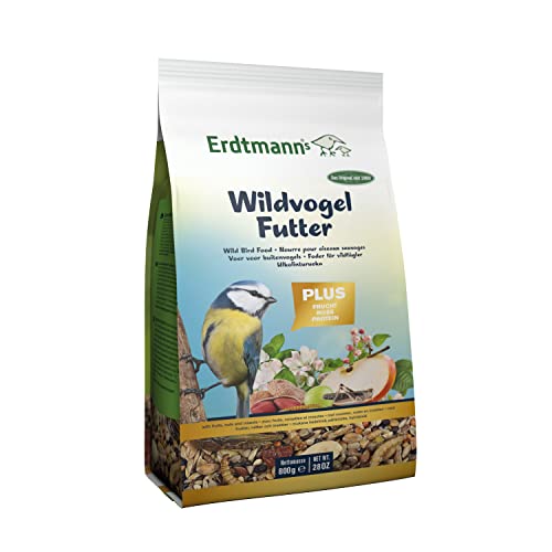Erdtmanns Protein-Mix Plus 4 x 800g | Geeignet für alle Wildvögel & Jahreszeiten | Ohne Schalenrückstände