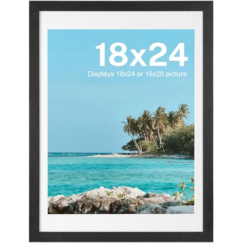 Image of HOUSE DAY Poster Frames 18 x 24 Black Solid Wood with Wall Mounting 1 Pack