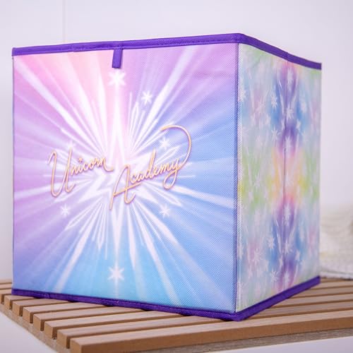 Herding Aufbewahrungsbox Unicorn Academy, ca. 30 x 30 x 30 cm, Aufbewahrung im Regal oder freistehend, 100% Polypropylen, Innen 100% Papier