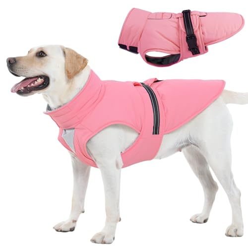 XL Dog Coat, Warm Dog Winter Jacket, Waterproof Dogs Snowsuit wit...