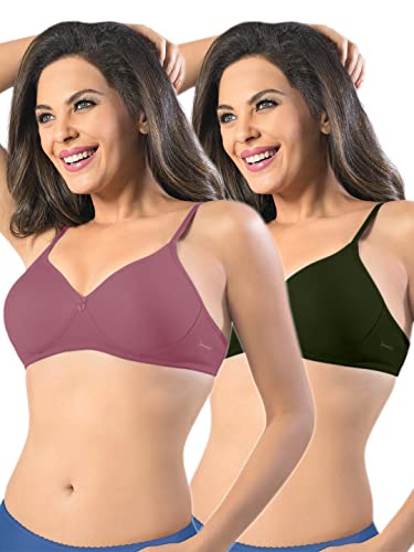 Image of SONARI Womens Non Padded Cotton Bra | Wire Free, Medium Coverage, Seamless Cups, Comfortable Polyester Cotton Blend Fabric | Adjustable Straps, Ideal for Everyday Wear - Smile