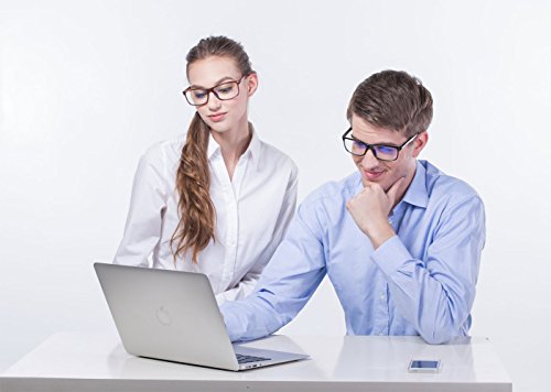 HornetTek BLK104 Computer & Gaming Glasses with Blue Light Protection & UV Filter Eyewear Light Weight Frame with Crystal Lens