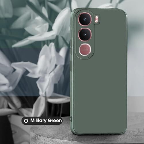Image of Back Cover for Vivo Y31 5G | Full Camera Protection | Premium Liquid Silicon Case | Flexible Bumper Case for Vivo Y31 5G (Military Green)