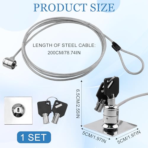 Candado de Seguridad para Computadora Portátil, Cerraduras de Seguridad para Laptop con 2m Cable con Llave,Cable de Seguridad con Cerradura,Candado con Cable para Tableta, Compatible con Portátiles - imagen 2