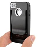 Black Polymer Cover Case with Belt Clip for iPhone 4 4S