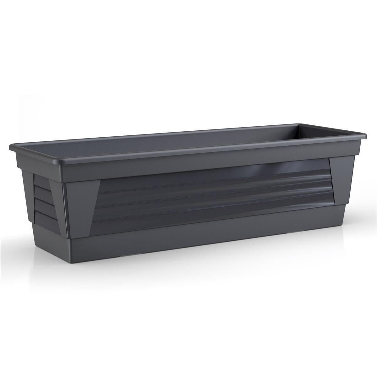 Plastard Blumenkasten 3er Set 60 cm Anthrazit, Pflanzkasten, Balkonkasten | Witterungs-, UV- & frostbeständig, Deko Pflanztopf ideal für Garten & Balkon, Robuster & vielseitiger Pflanzkübel 14 Liter