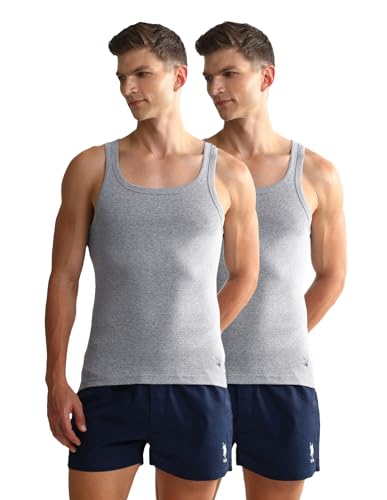 Image of U.S. Polo ASSN. Men's EV006 Pure Cotton Ribbed Vest - Pack of 1