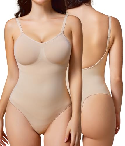 BRABIC Women's Backless Shapewear Bodysuit Tummy control Thong Seamless Body Shaper Sleeveless Compression Tanks Tops