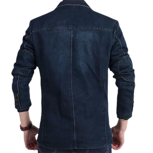 Men Cotton Denim Suit Slim Washed Blazer Coat Male Clothing Jacket3