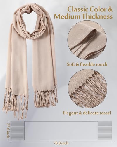 Bonuci 9 Pcs Womens Scarf Pashmina Shawls and Wraps for Evening Dresses Warm Pashmina Scarf Shawl Wraps for Women Casual2