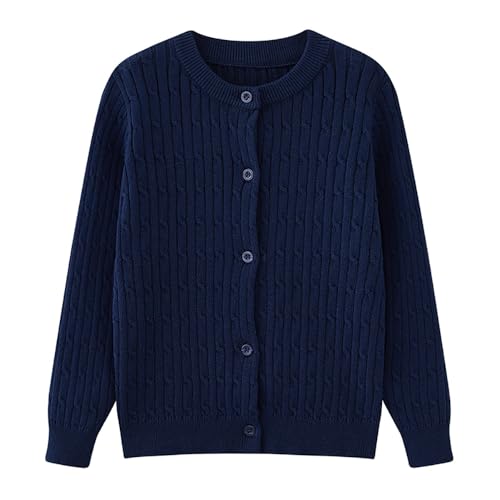 Vivobiniya Unisex Kid Classic Round Neck Knit Long Sleeve Cardigan Baby Girl and Boy Fall/Spring Sweater Clothes - Main Image