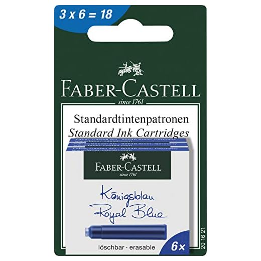 Faber-Castell - Vaso de tinta, color azul cobalto Tintenpatronen Standard 3x6er