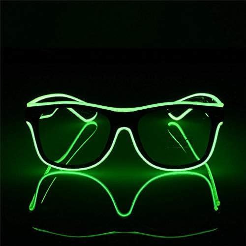 Gizelle® Neon El Wire LED Light Up Eyeglasses Eyewear For Nightclub Wild Party Halloween Crazy Parties Rave Party Clear With LED