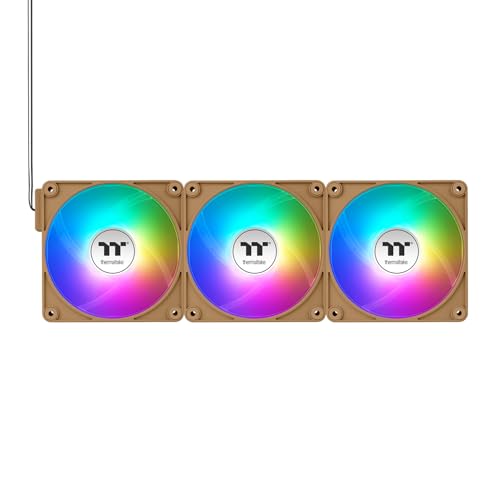 Image of Thermaltake CT140 EX Reverse ARGB Sync PC Cooling Fan 3 Pack, 500~1800 RPM, 5V Mobo Sync, 16.8 Million Colors 9 LEDs, MagForce 2.0 Connectors, Hydraulic Bearing, Gravel Sand, CL-F228-PL14GS-A