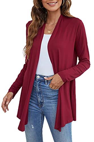 Image of Ladlop Women's Lightweight Open Front Cardigans Long Sleeve Casual Soft Drape Fall Cardigan