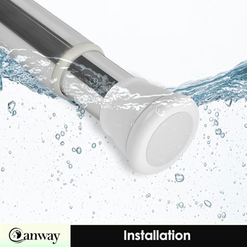 Image of Canway (155-290 CM) Adjustable Curtain Rod Without Drilling White-Silver | Bathroom & Shower Curtain Rod | Heavy Duty Tension Curtain Rod for Bathroom, Window & Kitchen
