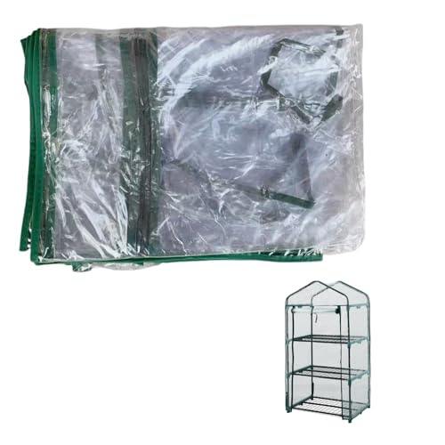 Top Home Solutions® Mini Greenhouse 3 Tier Clear PVC Cover Replacement for Garden Greenhouse, Roll-Up Zipped Door – Grow house Cover For Plants And Seedlings - 49D x 69W x 128H