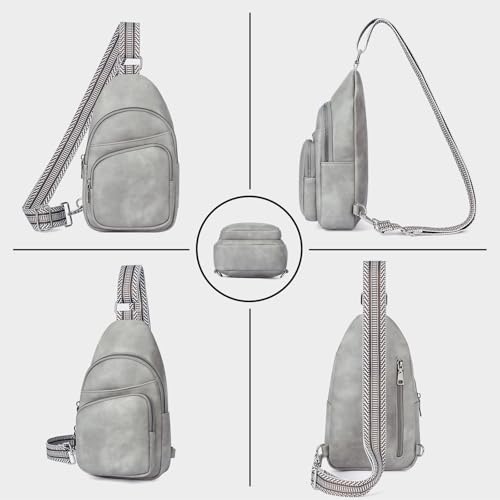 Image of CLUCI Sling Bag for Women, Vegan Leather Fanny Pack Crossbody Bags for Women, Chest Bag With Guitar Strap