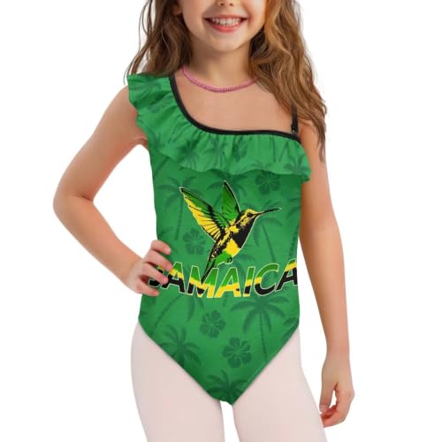 Image of Girls Swimsuit One Piece Ruffle Swimsuit Non-Slip Straps UPF 50+ for Girls Size 3-14 Years