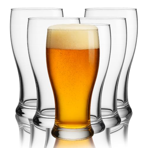 MAURY'S IL NUMERO UNO DEL RISPARMIO Set 3/6/12 Bicchieri Alti per Birra - Vetro Trasparente, 565 ml, Eleganti, Calici Adatti per Birra e Cocktail - Diametro 8x18H cm (6, 8 x 18 cm)