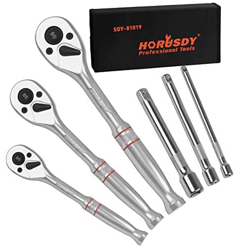 HORUSDY 3-Piece Ratchet Set, 1/4” 3/8”, 1/2