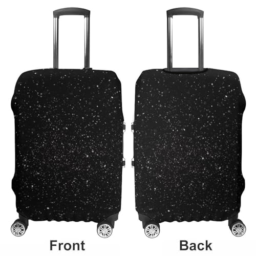 Black Glitter Printed Luggage Cover Protector, Fits 18-32 Inch Luggage3