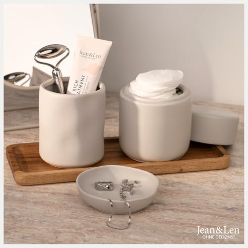 Jean & Len Vassoio in legno rettangolare in legno di acacia, versatile per accessori e ufficio, elegante organizer con venature uniche, pulizia a mano, tavola decorativa in legno, 28 x 10 x 1,5 cm - immagine 3