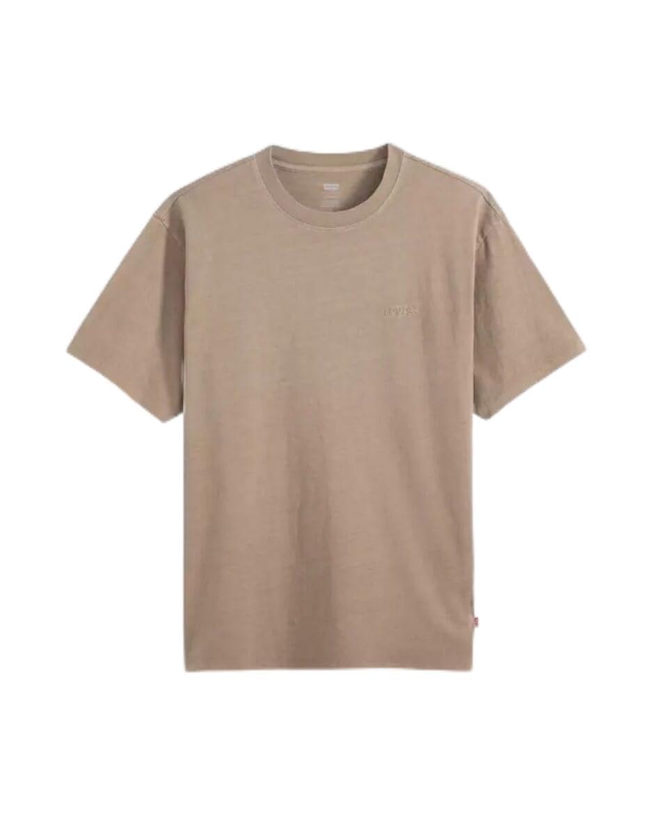 Levi's Men's T-Shirt Red Tab Vintage with Logo, Relaxed Fit, Brown (Grunge Wash Fungi), S