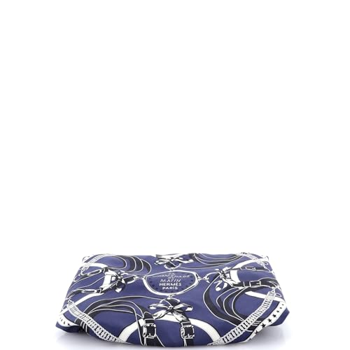 Hermes, Pre-Loved Balusoie Bag Printed Silk and Leather, Blue4
