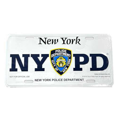 City-Souvenirs NYPD Polizeischild Aluminium Kennzeichenabdeckung mit Logo – 15,2 x 30,5 cm