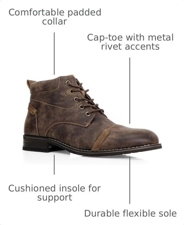 Image of Ferro Aldo Men's Ankle Boots | Lace-Up Cap Toe Chukka Style Dress Boot | Casual Fashion for Work